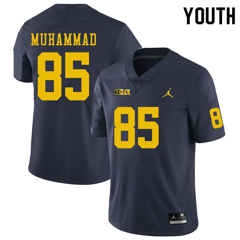 Youth #85 Mustapha Muhammad Michigan Wolverines College Football Jerseys Sale-Navy